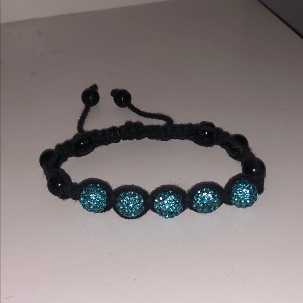 Blue Bedazzled Blue & Black Bracelet